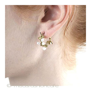 （画像用） マイケルミショー　再販！ 真珠の花フープピアス