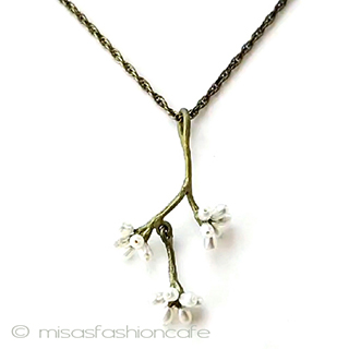 （画像用） マイケルミショー　真珠 揺れる花　ネックレス