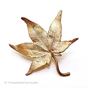 （画像用） マイケルミショー　再販 もみじ紅葉の葉ブローチ
