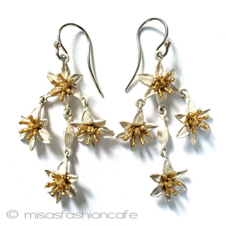 （画像用） ミショー花シャンデリア イヤリングまたはピアス　