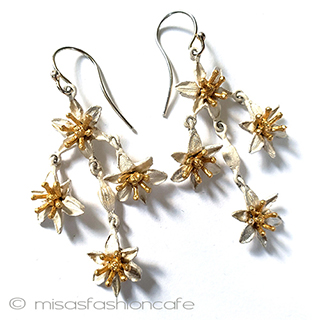 （画像用） ミショー花シャンデリア イヤリングまたはピアス　