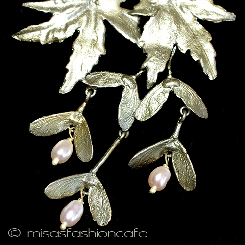 （画像用） マイケルミショー　真珠 紅葉もみじ　ブローチ