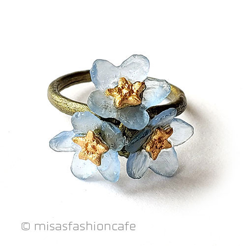 （画像用） マイケルミショー　指輪 わすれな草のお花リング