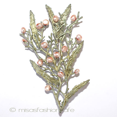 （画像用） マイケルミショー ブローチ 真珠のコーラル 再販