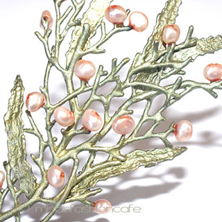 （画像用） マイケルミショー ブローチ 真珠のコーラル 再販