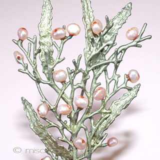 （画像用） マイケルミショー ブローチ 真珠のコーラル 再販