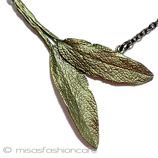 （画像用） マイケルミショー　ハーブ セージの葉　ネックレス