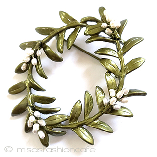 （画像用） 真珠　ブローチ フラワーリース