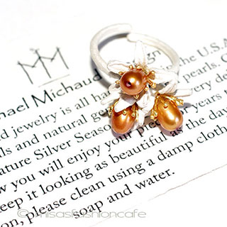 （画像用） マイケルミショーリング 真珠　オレンジの花