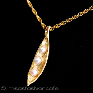 （画像用） マイケルミショー　Gold 真珠の豆　ネックレス