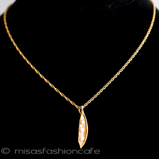 （画像用） マイケルミショー　Gold 真珠の豆　ネックレス