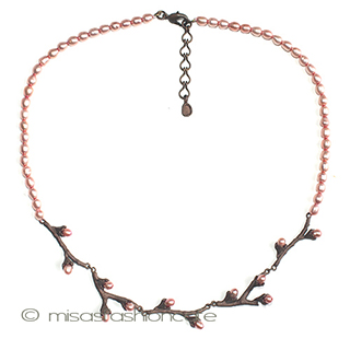 （画像用） マイケルミショーネックレス 真珠・桜サクラのつぼみ