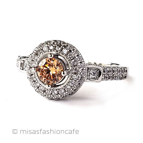 （画像用） サファイア＆トパーズ指輪 スターリング925刻印リング