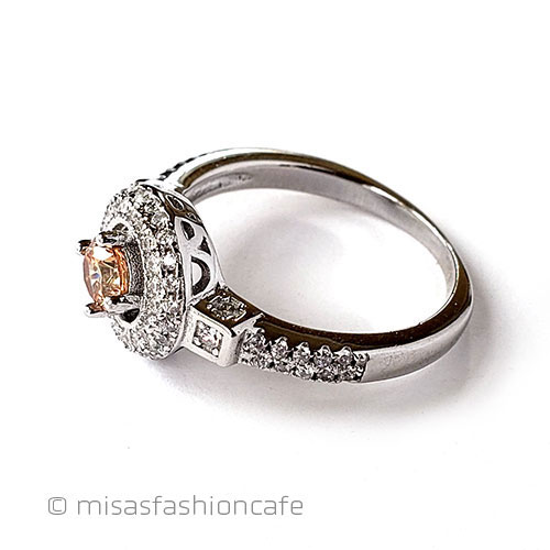 （画像用） サファイア＆トパーズ指輪 スターリング925刻印リング