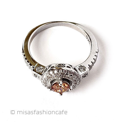 （画像用） サファイア＆トパーズ指輪 スターリング925刻印リング