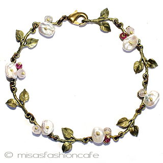 （画像用） マイケルミショーブレス 真珠・天然石のローズ