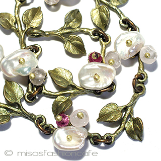 （画像用） マイケルミショーブレス 真珠・天然石のローズ