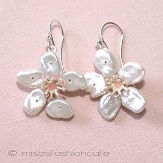 （画像用） マイケルミショー真珠の桜 イヤリングまたはピアス