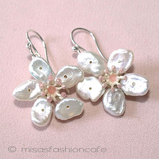 （画像用） マイケルミショー真珠の桜 イヤリングまたはピアス