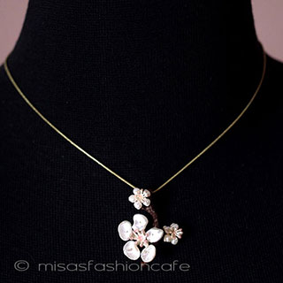 （画像用） マイケルミショーネックレス 真珠ケシパール　桜の木