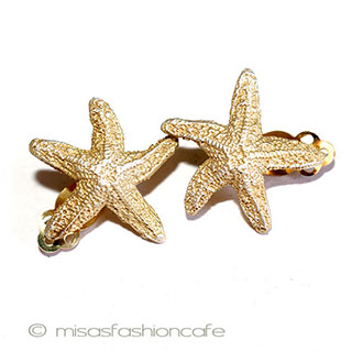 （画像用） マイケル　ミショー　 ヒトデ24Kgpイヤリング