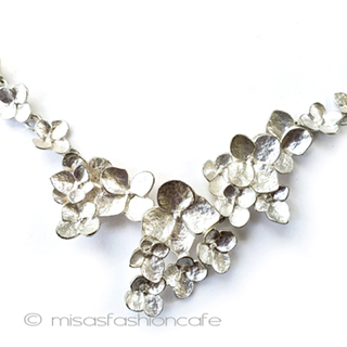 （画像用） 紫陽花　ネックレス シルバー　フラワー