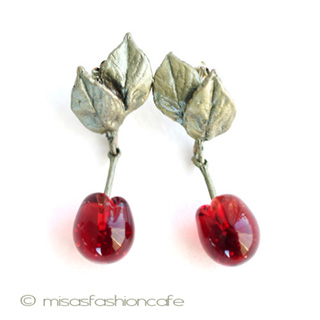 （画像用） マイケルミショー　ピアス ガラスのチェリー再販！