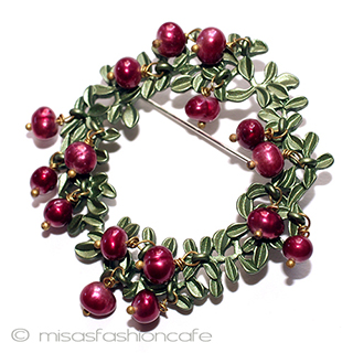 （画像用） リース　ブローチ 真珠パールのベリー