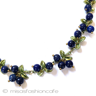 （画像用） ブルーベリー果実 天然石ネックレス