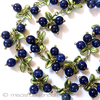 （画像用） ブルーベリー果実 天然石ネックレス