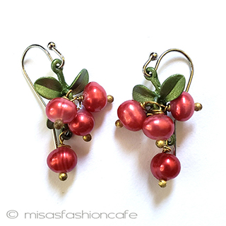 （画像用） パール真珠クランベリー ピアスまたはクリップ