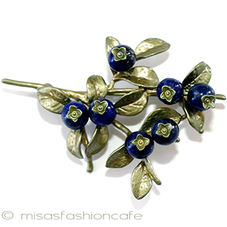 （画像用） ブルーベリー　再販 天然石　ブローチ