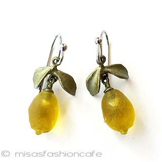 （画像用） レモンの果実アクセサリー ピアスまたはイヤリング