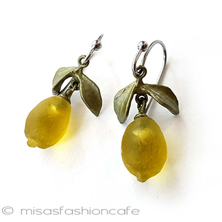 （画像用） レモンの果実アクセサリー ピアスまたはイヤリング