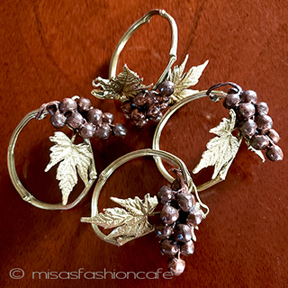 （画像用） マイケルミショーワインの葡萄 ナプキンリング　４個セット