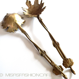 （画像用） マイケルミショー　葡萄の葉 カトラリー サラダサーバー