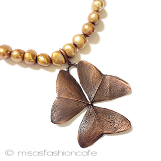 （画像用） マイケルミショー　真珠 クローバー　ネックレス