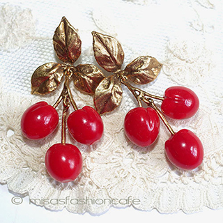 （画像用） マイケルミショー　ピアス アートガラス　チェリー