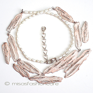 （画像用） マイケルミショーネックレス 真珠　白樺の木　再販！