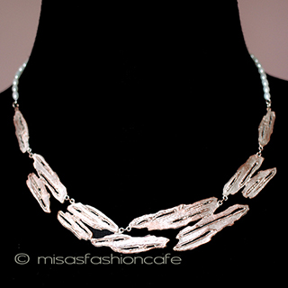 （画像用） マイケルミショーネックレス 真珠　白樺の木　再販！