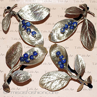 （画像用） マイケルミショーブルーベリー 天然石ナプキンリング４セット