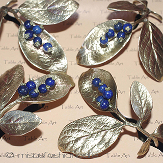 （画像用） マイケルミショーブルーベリー 天然石ナプキンリング４セット