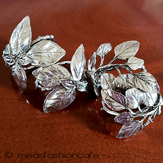 （画像用） ナプキンリング　４個 ハーブ　バジル＆オレガノ