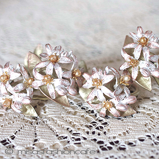 （画像用） マイケルミショーオレンジの花 ナプキンリング　４個セット