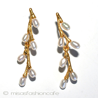 （画像用） マイケルミショー　ピアス 真珠　ねこやなぎ　