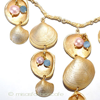 （画像用） マイケルミショー　シェル 真珠天然石ネックレス