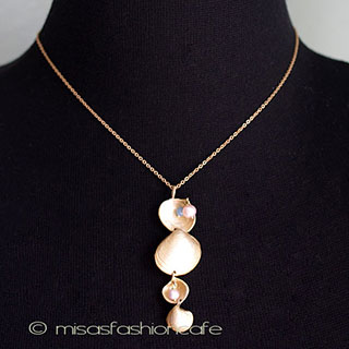 （画像用） マイケルミショー　貝 真珠天然石ネックレス