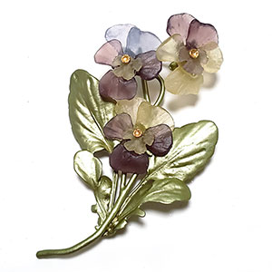 （画像用） すみれパンジー花ブローチ