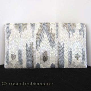 （画像用） MOYNA モイナ クラッチ アイボリーｘシルバー