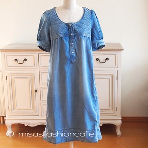 （画像用） Paul & Joe　ワンピ 　デニム　猫刺繍